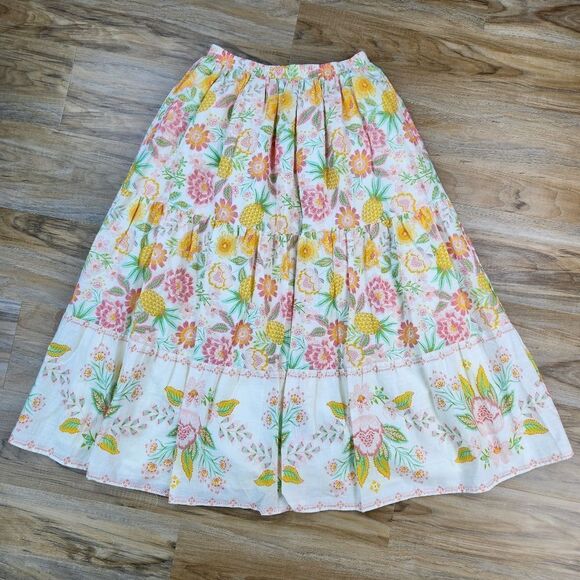 🔸️NWT Rachel Zoe Floral & Pineapple Print Maxi Skirt Size 6 - Picture 1 of 11